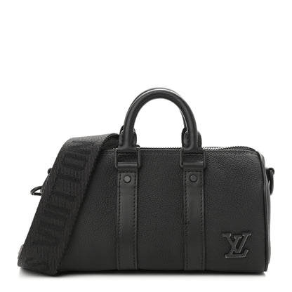 Louis Vuitton Grained Calfskin Aerogram Keepall XS Black 1 of 10