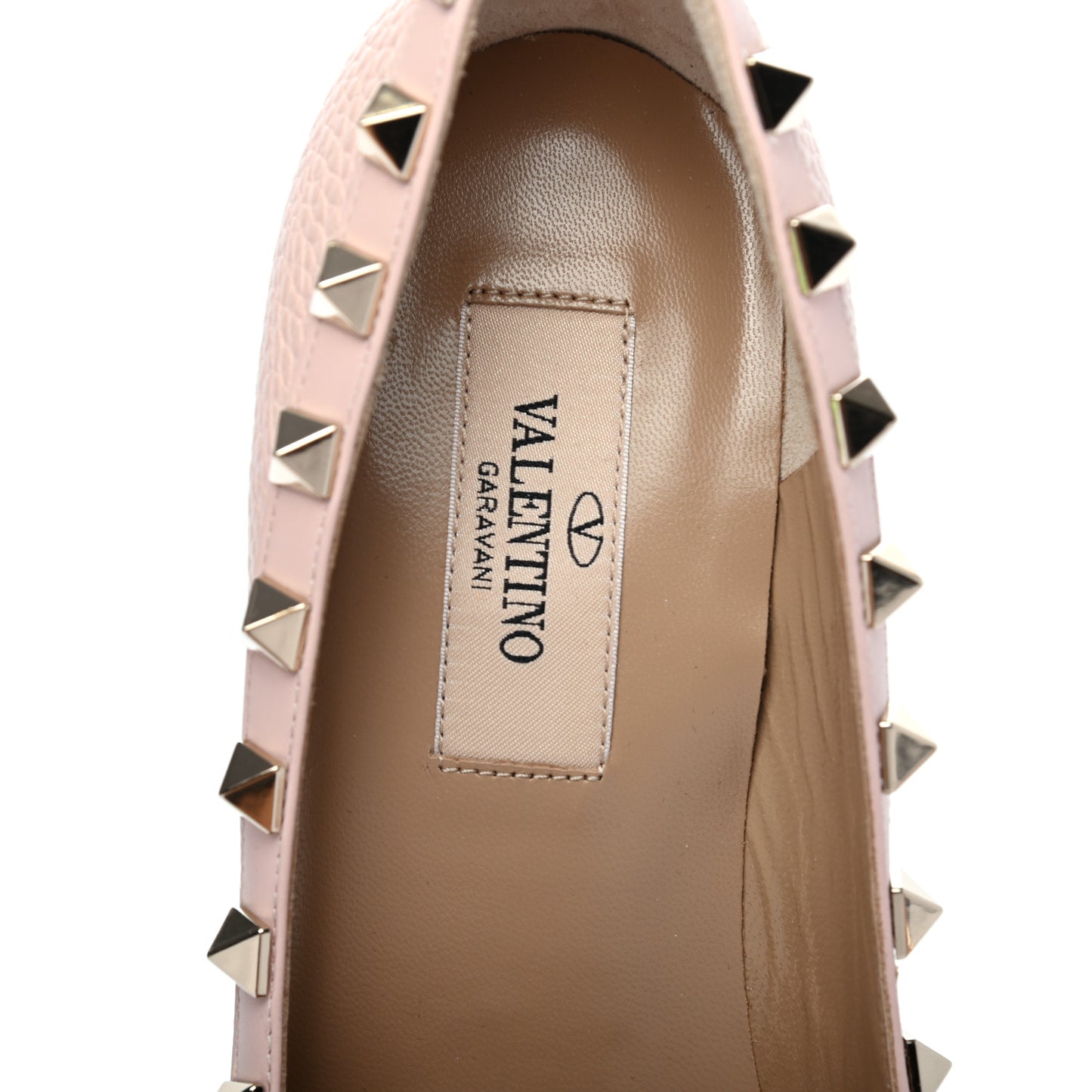 Pebbled Calfskin Rockstud 85mm Pumps 35.5 Rose Quartz