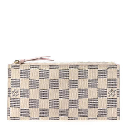 Louis Vuitton Damier Azur Felicie Chain Wallet Zippered Insert Rose Ballerine 1 of 6