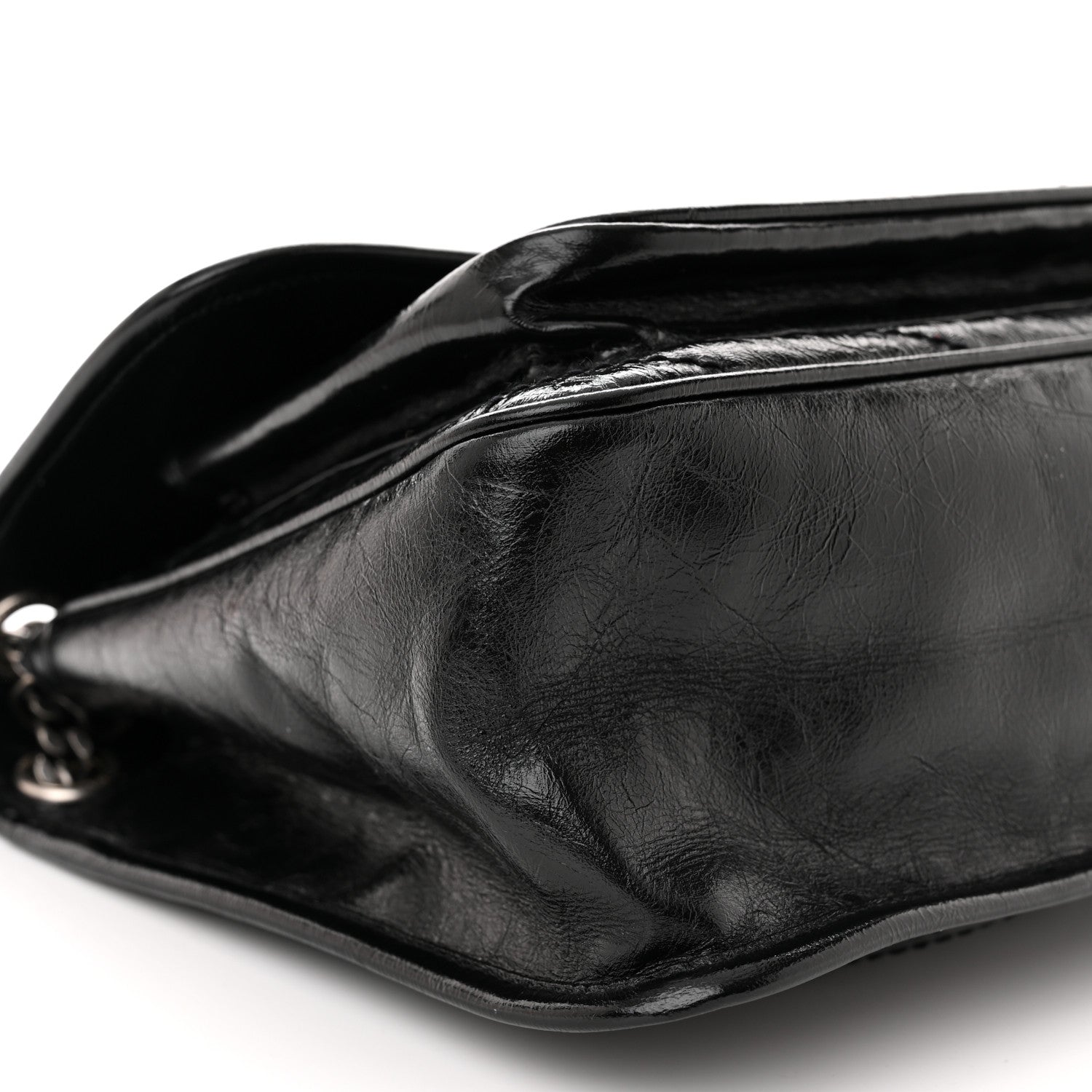 Saint Laurent SAINT LAURENT Crinkled Calfskin Matelasse Monogram Medium Niki Chain Satchel Black 8 of 9