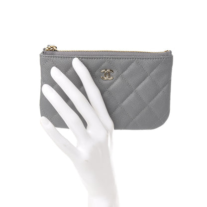 Chanel Caviar Quilted Small Cosmetic Case Grey 2 of 7