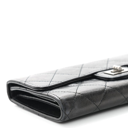 Chanel Glazed Calfskin Quilted Reissue Long Flap Wallet Black 10 of 12