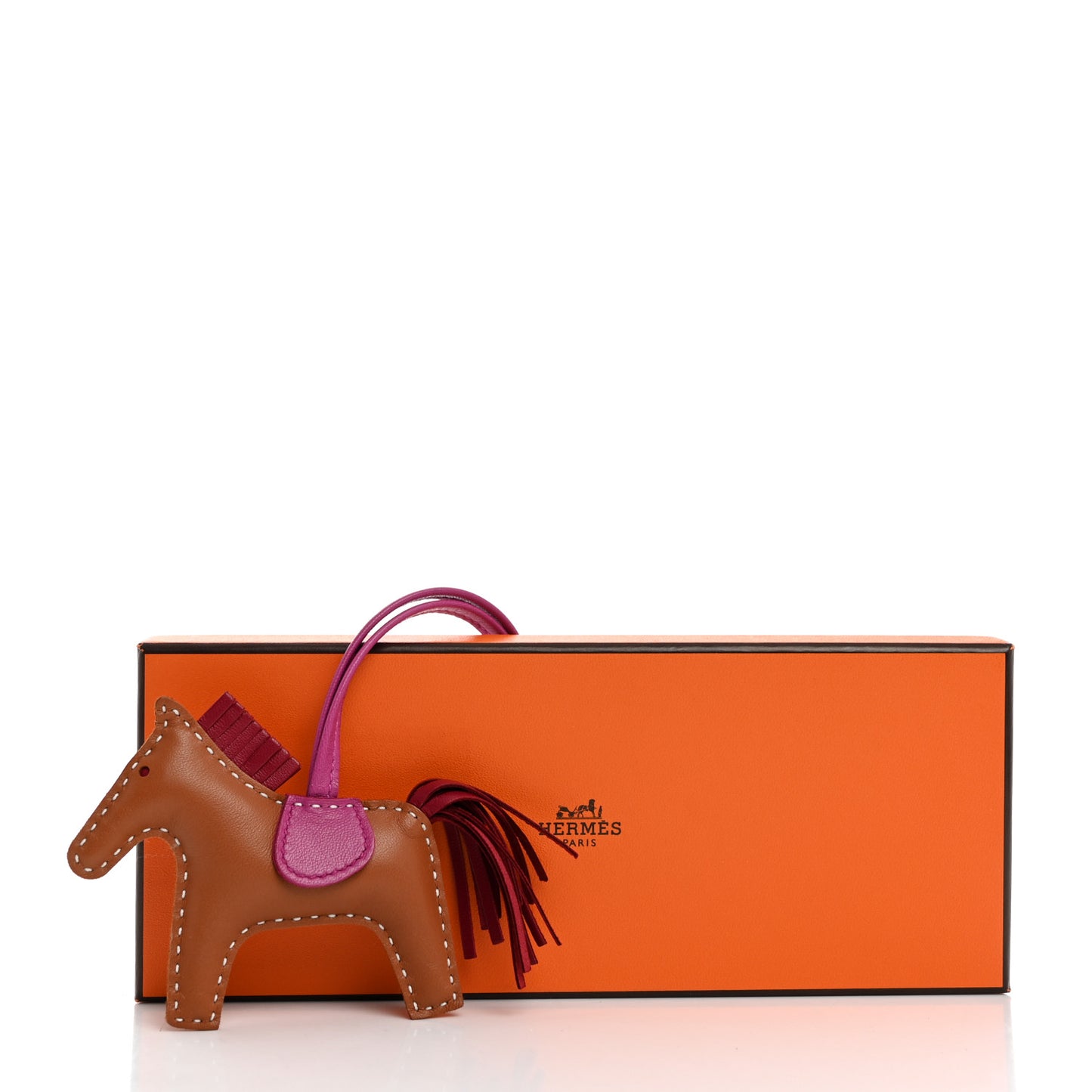 Milo Lambskin Grigri Rodeo Horse Bag Charm PM Gold Rubis Rose Poupre