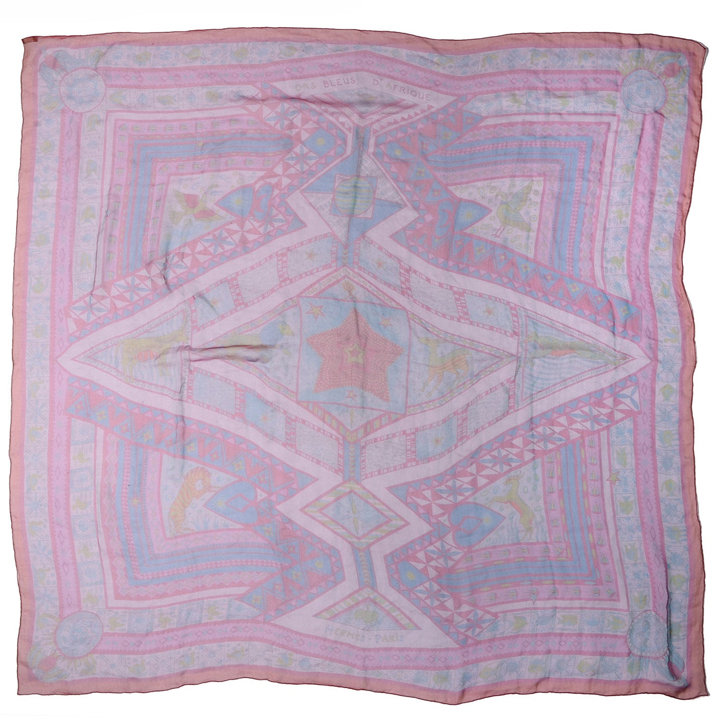 Silk Mousseline Ors Blues d'Afrique 140 Shawl