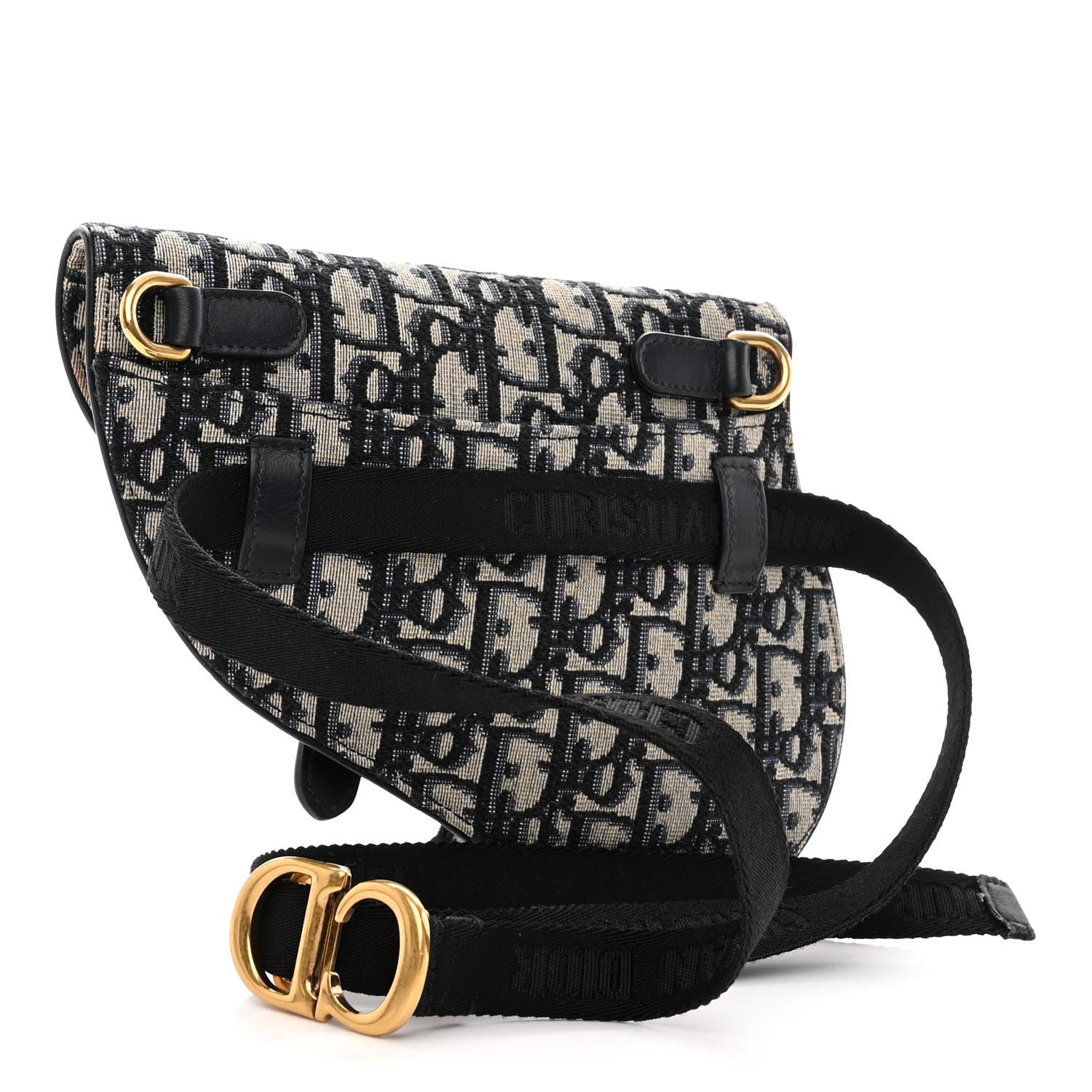Christian Dior Oblique Saddle Belt Pouch Black 3 of 9