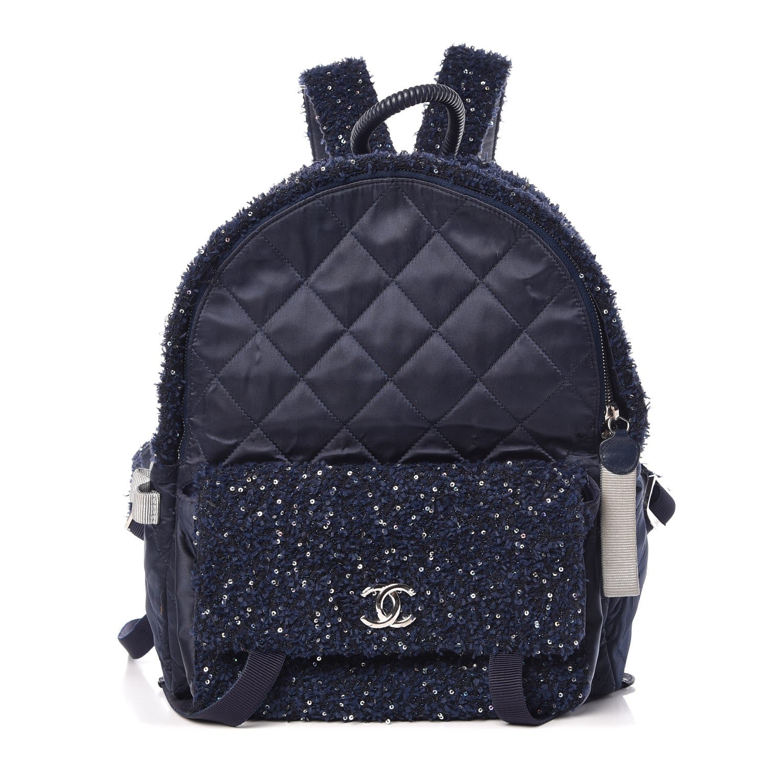 Chanel Tweed Nylon Quilted Astronaut Essentials Backpack Navy 1 of 7