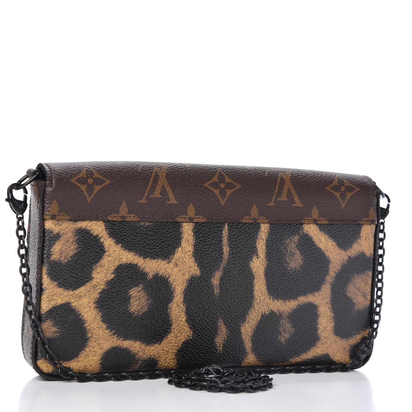 Monogram Animal Print Pochette Felicie Chain Wallet