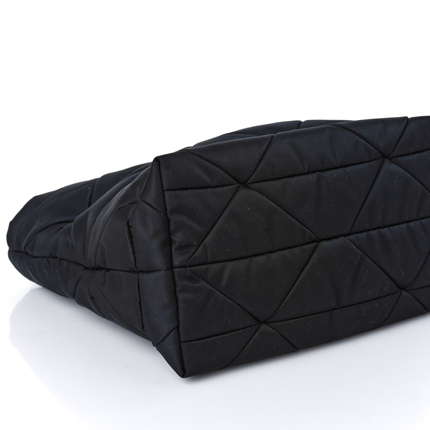 Prada Re-Nylon Nappa Triangle Quilted Padded Double Handled Zip Pocket Tote Black 8 of 9