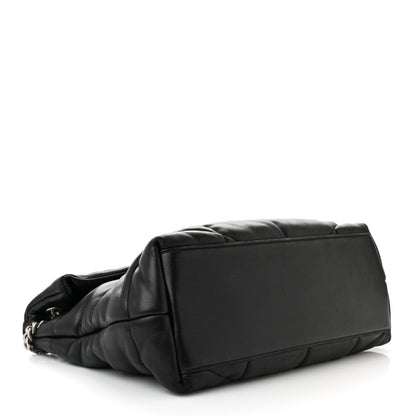Saint Laurent Lambskin Quilted Medium Loulou Puffer Monogram Chain Satchel Black 4 of 10