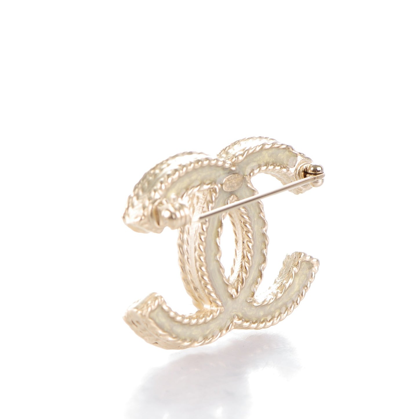 Crystal CC Brooch Light Gold