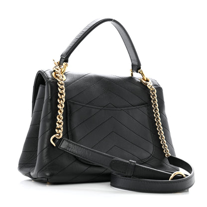 Chanel Grained Calfskin Small Chevron Chic Top Handle Flap Black 3 of 14