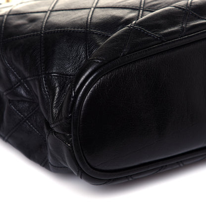 Chanel Lambskin Stitched Shopper Tote Black 17 of 21