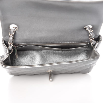 Chanel Metallic Lambskin Quilted Mini Rectangular Flap Silver 5 of 13