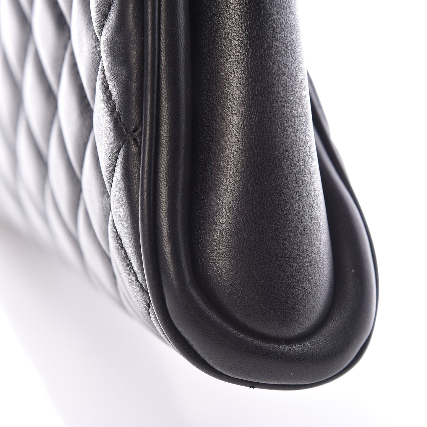 Lambskin Quilted Fold Up Again Clutch Black