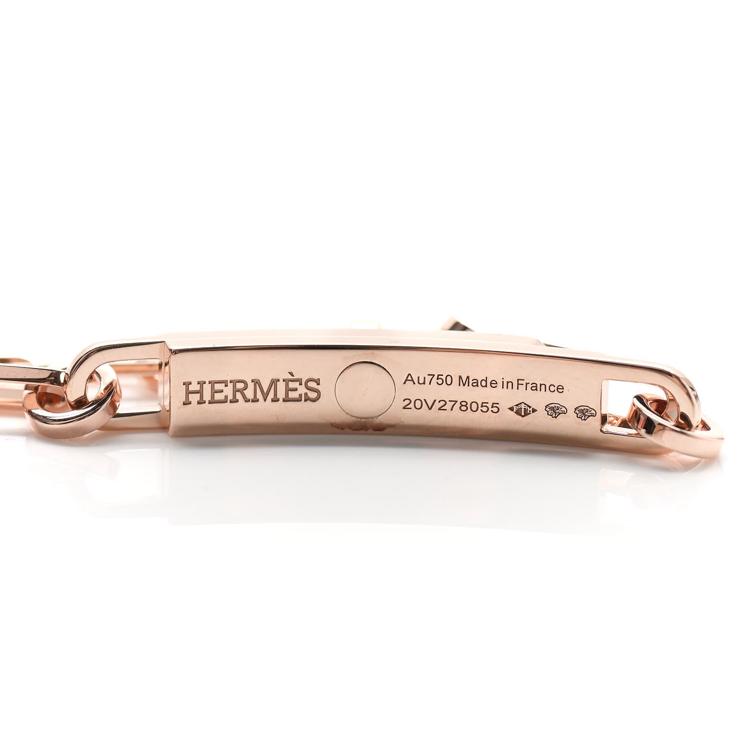 Hermes 18K Rose Gold Diamond Pave Kelly Chaine Choker Necklace 4 of 5