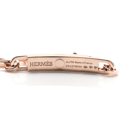 Hermes 18K Rose Gold Diamond Pave Kelly Chaine Choker Necklace 4 of 5
