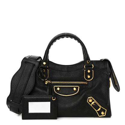 Balenciaga Chevre Gold Metallic Edge Hardware Mini City Black 1 of 11