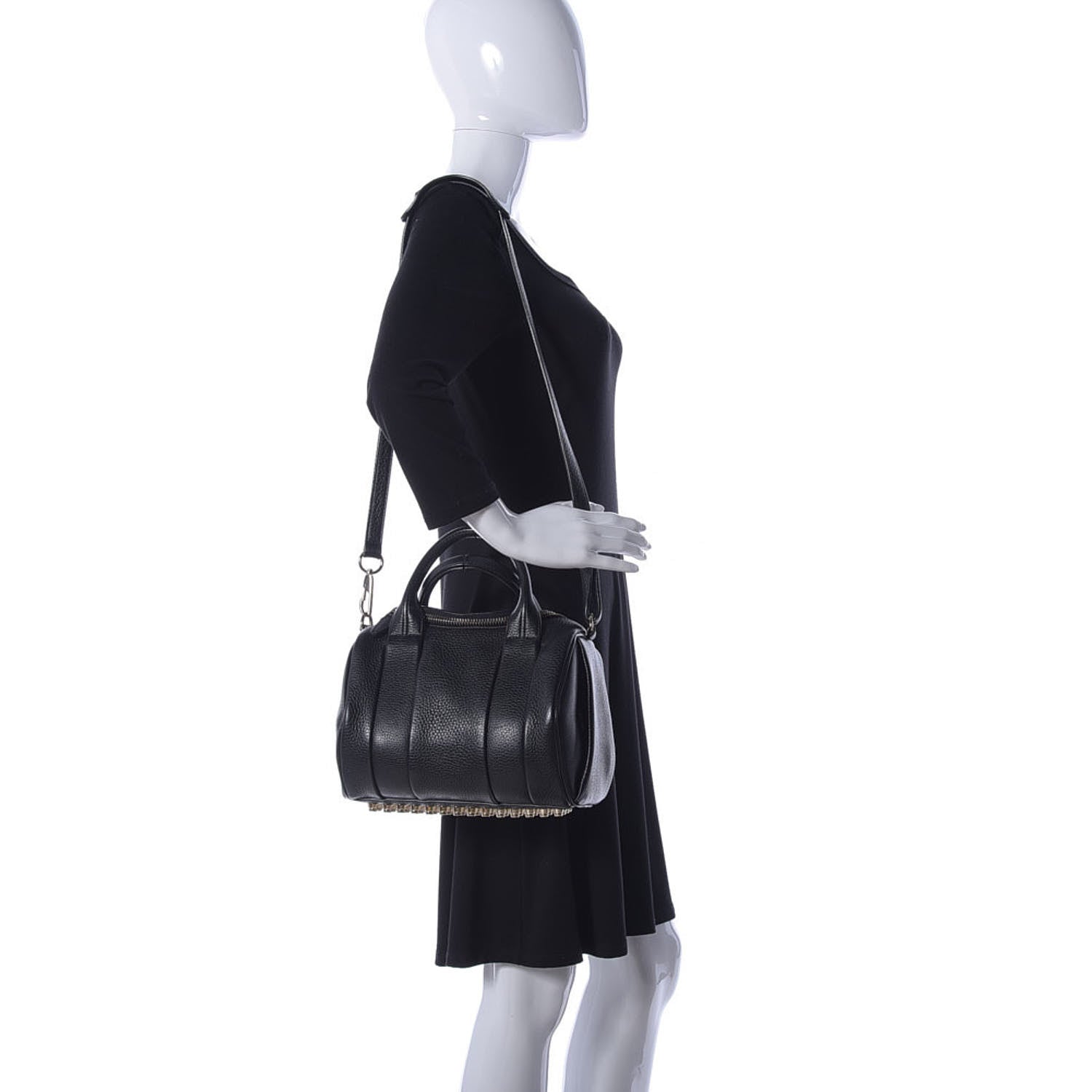 Alexander Wang Pebbled Lambskin Mini Rockie Black Pale Gold Hardware 3 of 15