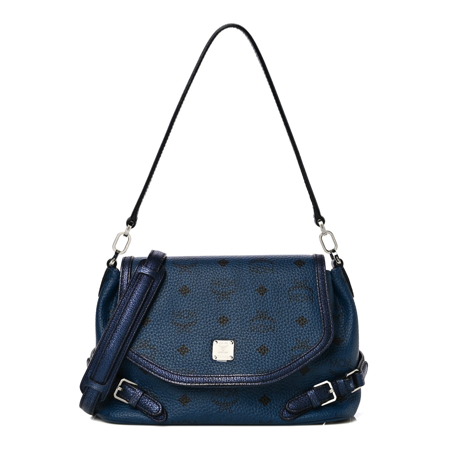 MCM Visetos Crossbody Flap Messenger Blue 1 of 13