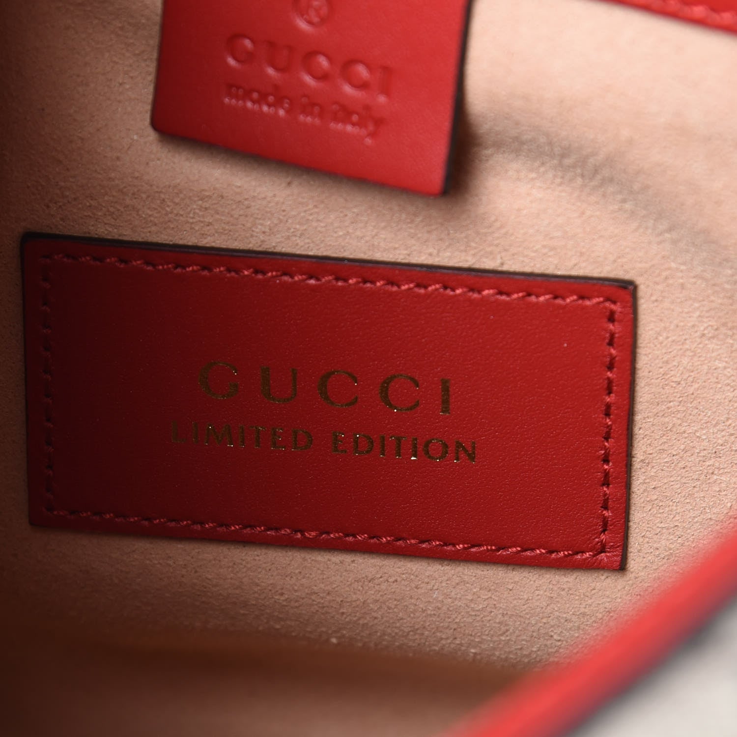 Gucci GG Supreme Monogram Kingsnake Heart Embroidered Small Boston Red 6 of 11