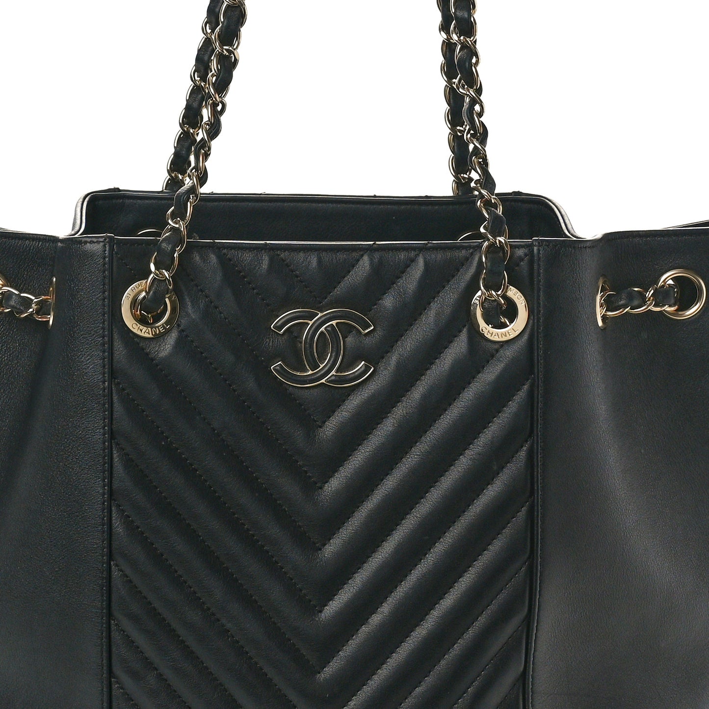 Calfskin Quilted Large Daily Shopping Bag Black