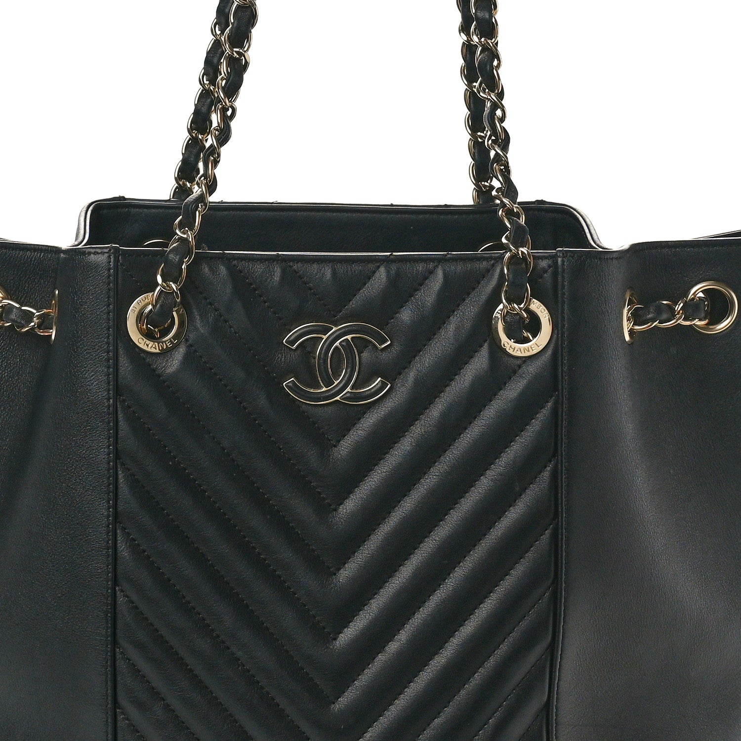 Chanel Calfskin Quilted Large Daily Shopping Bag Black 8 of 12