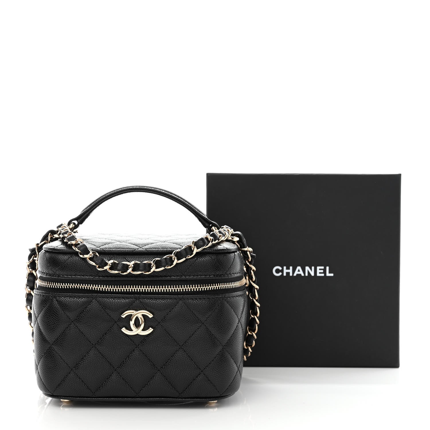 Chanel Caviar Quilted Small CC Vanity Case Black 10 of 10
