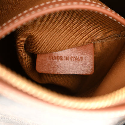 Celine Triomphe Canvas Calfskin Small Boston Bag Tan 6 of 10