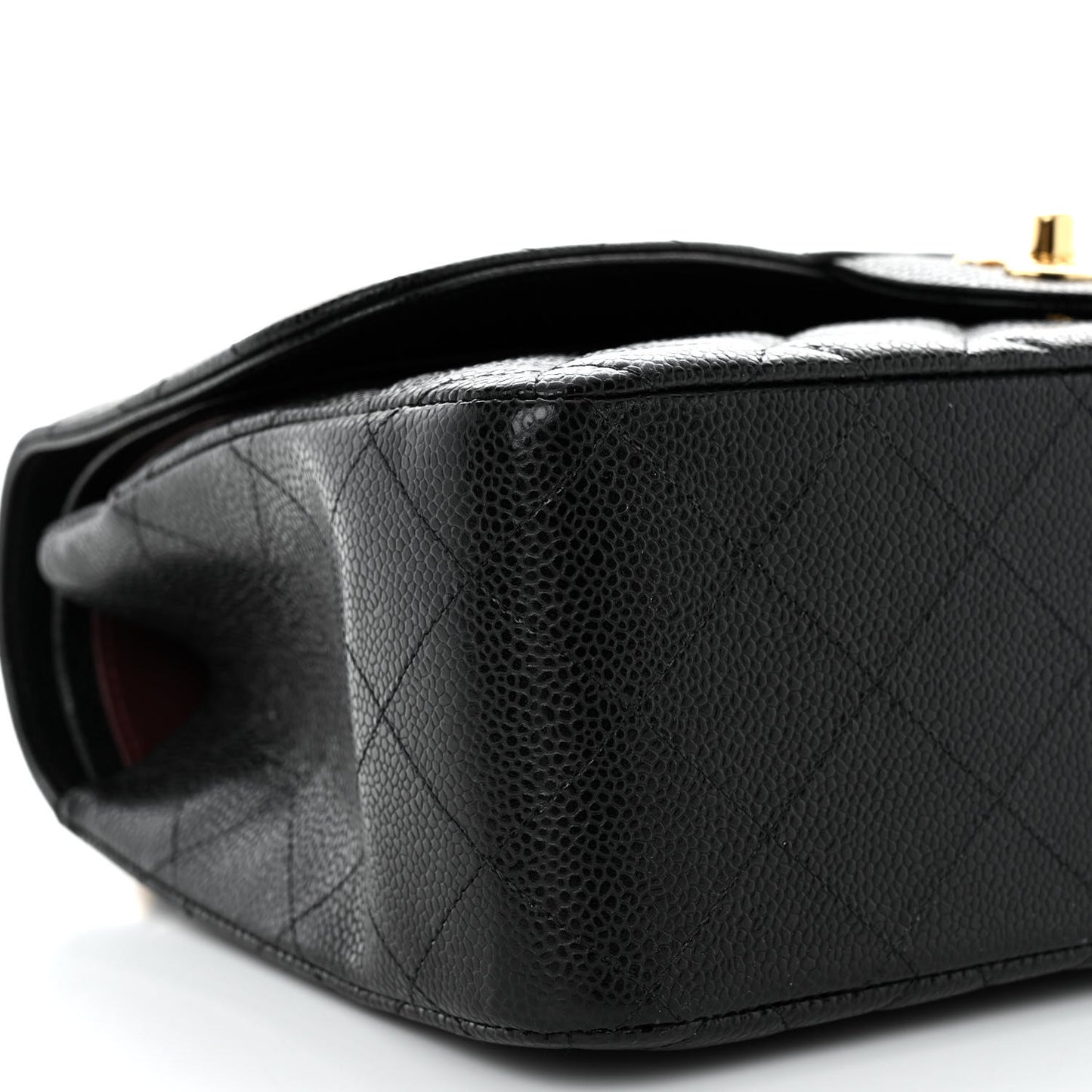 Caviar Quilted Jumbo Double Flap Black