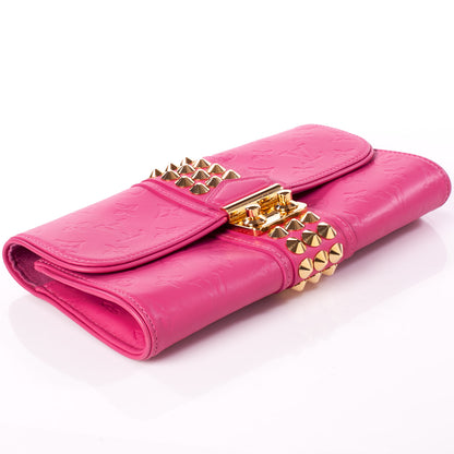 Louis Vuitton Calfskin Embossed Courtney Pochette Clutch Fuchsia 5 of 9