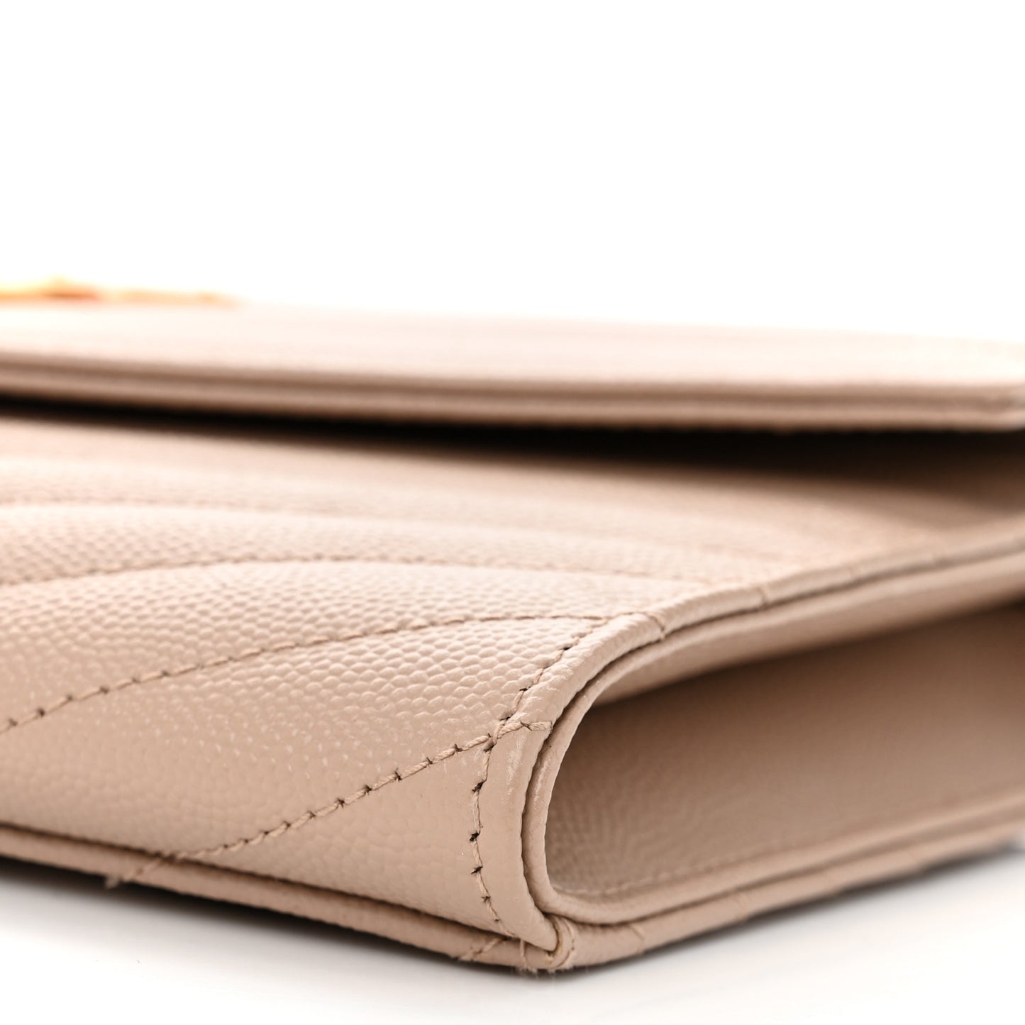 Grain De Poudre Matelasse Chevron Monogram Envelope Clutch Dark Beige