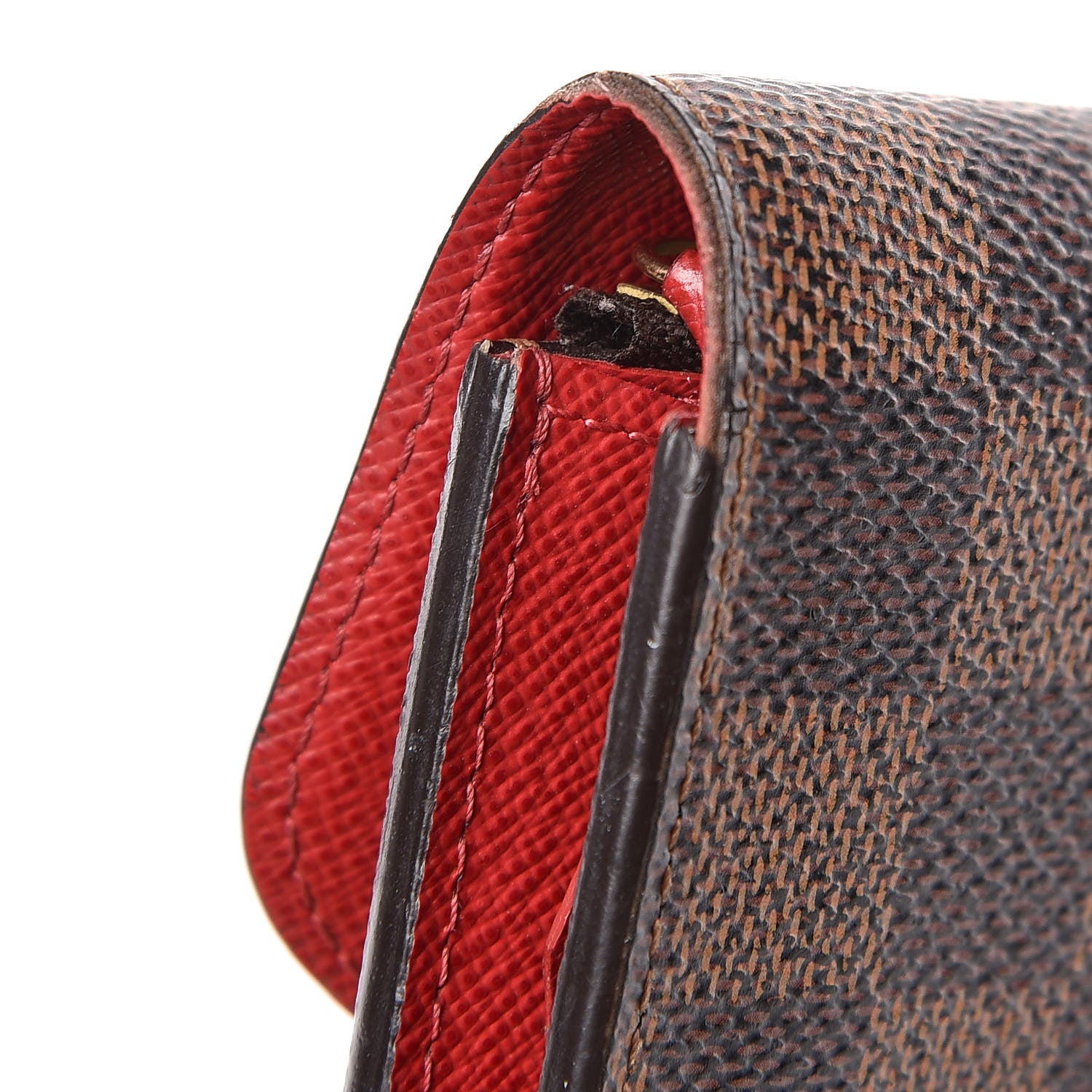 Louis Vuitton Damier Ebene Emilie Wallet Red 8 of 10