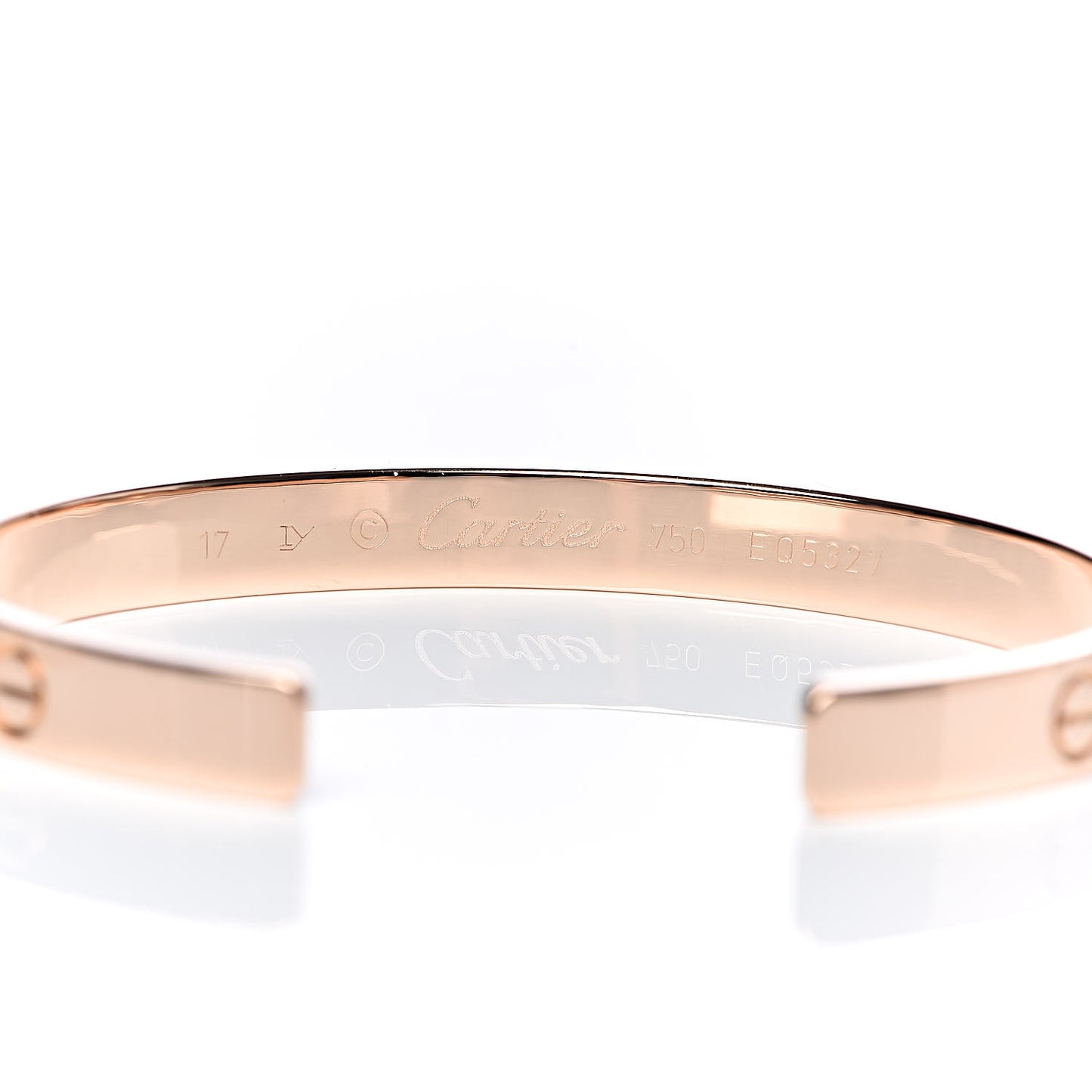 18K Pink Gold LOVE Cuff Bracelet 17