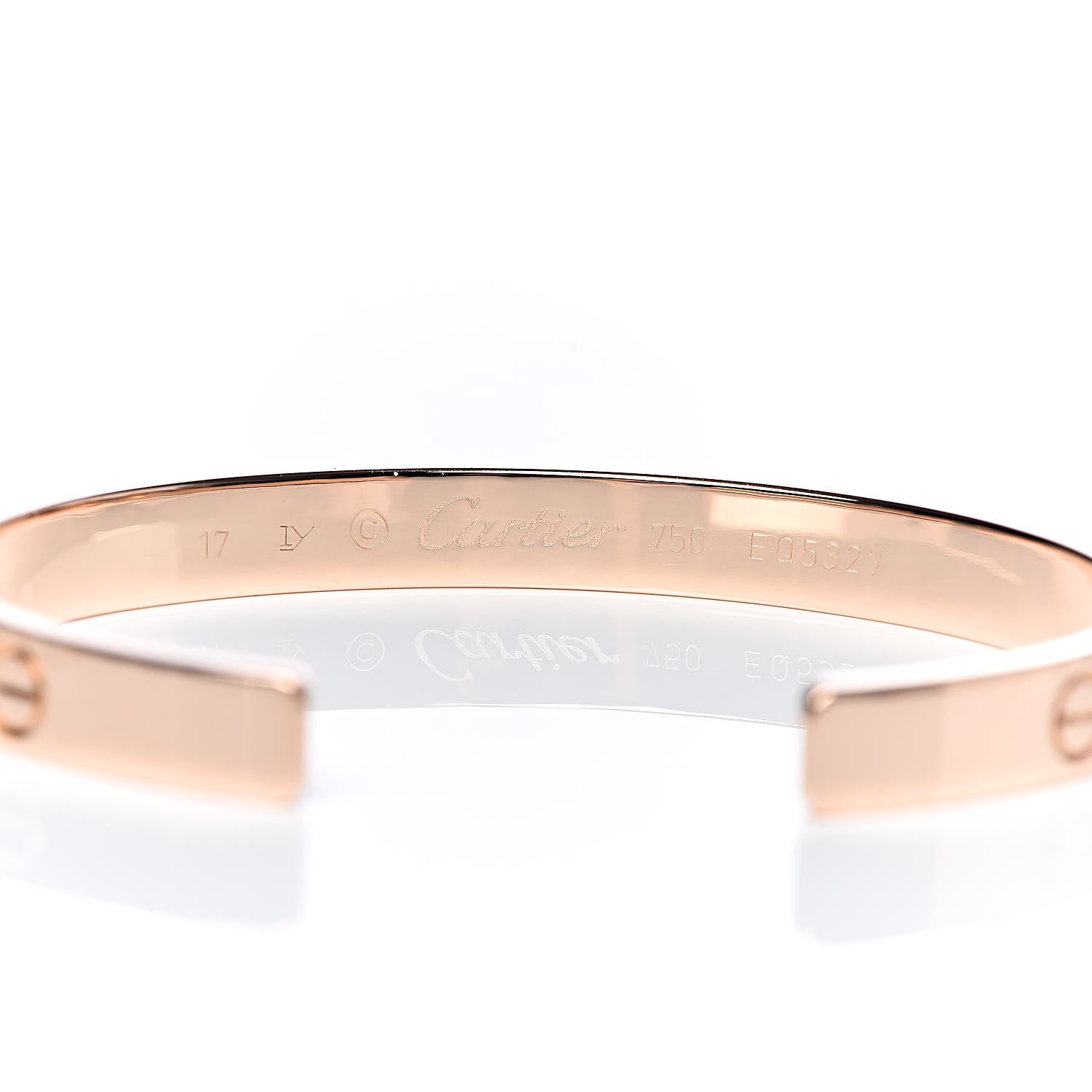 Cartier 18K Pink Gold LOVE Cuff Bracelet 17 4 of 4
