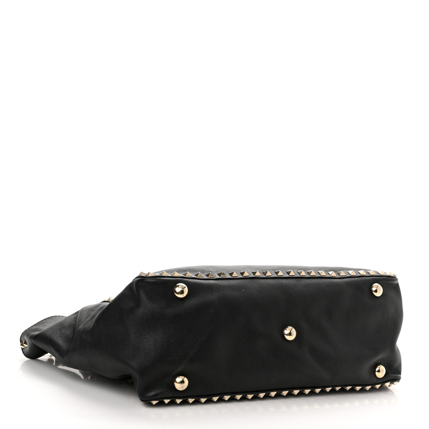 Vitello Medium Rockstud Tote Black