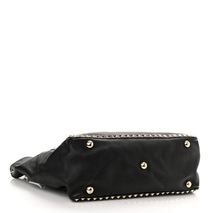 Valentino Garavani Vitello Medium Rockstud Tote Black 4 of 12