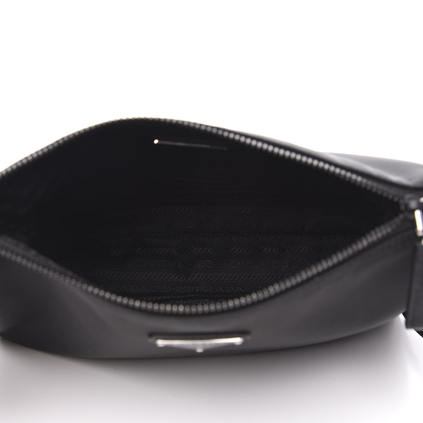 Tessuto Nylon Saffiano Pocket Zippered Shoulder Bag Black