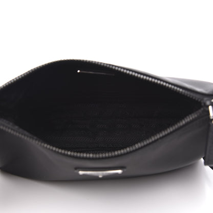 Prada Tessuto Nylon Saffiano Pocket Zippered Shoulder Bag Black 5 of 9