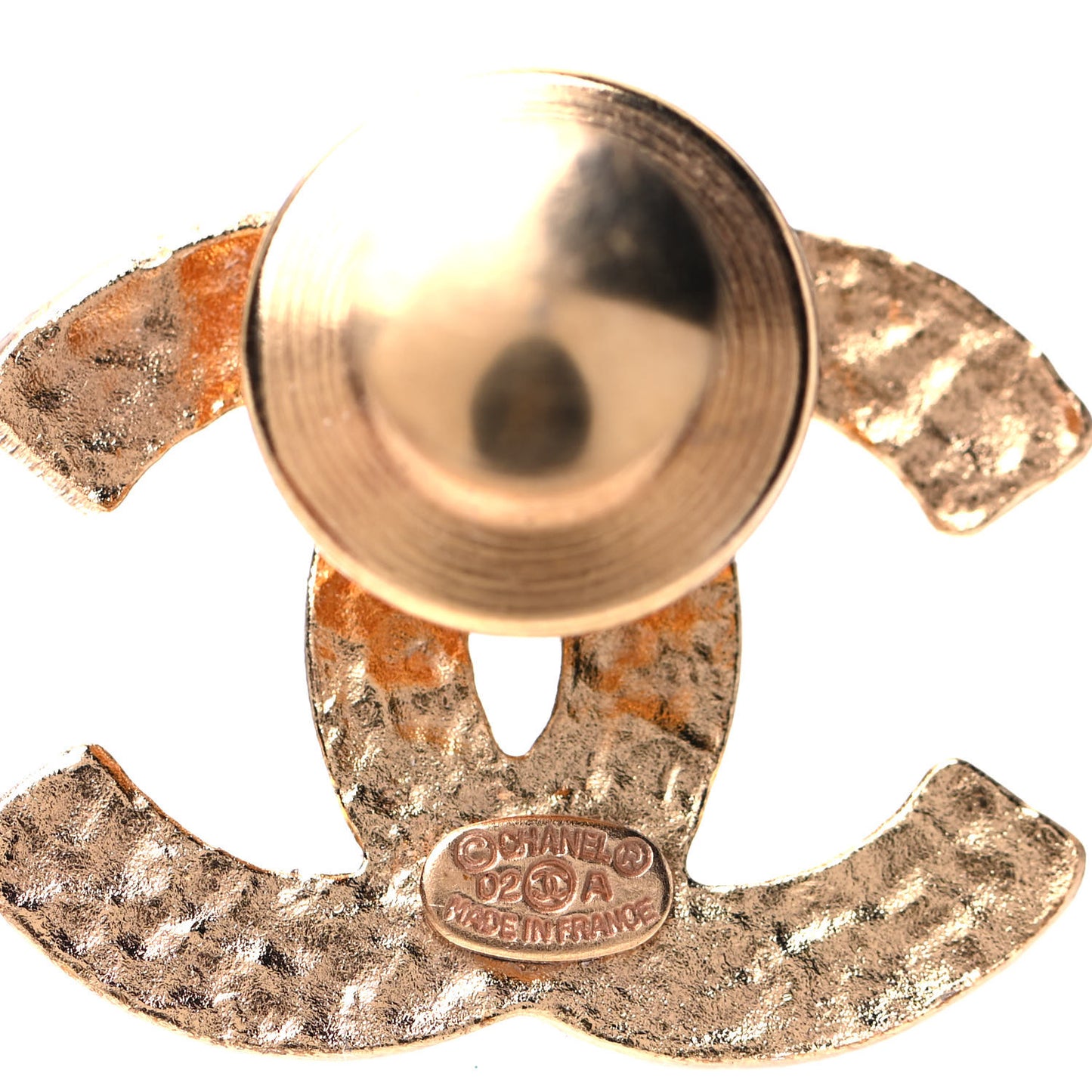 Enamel CC Brooch Black Gold