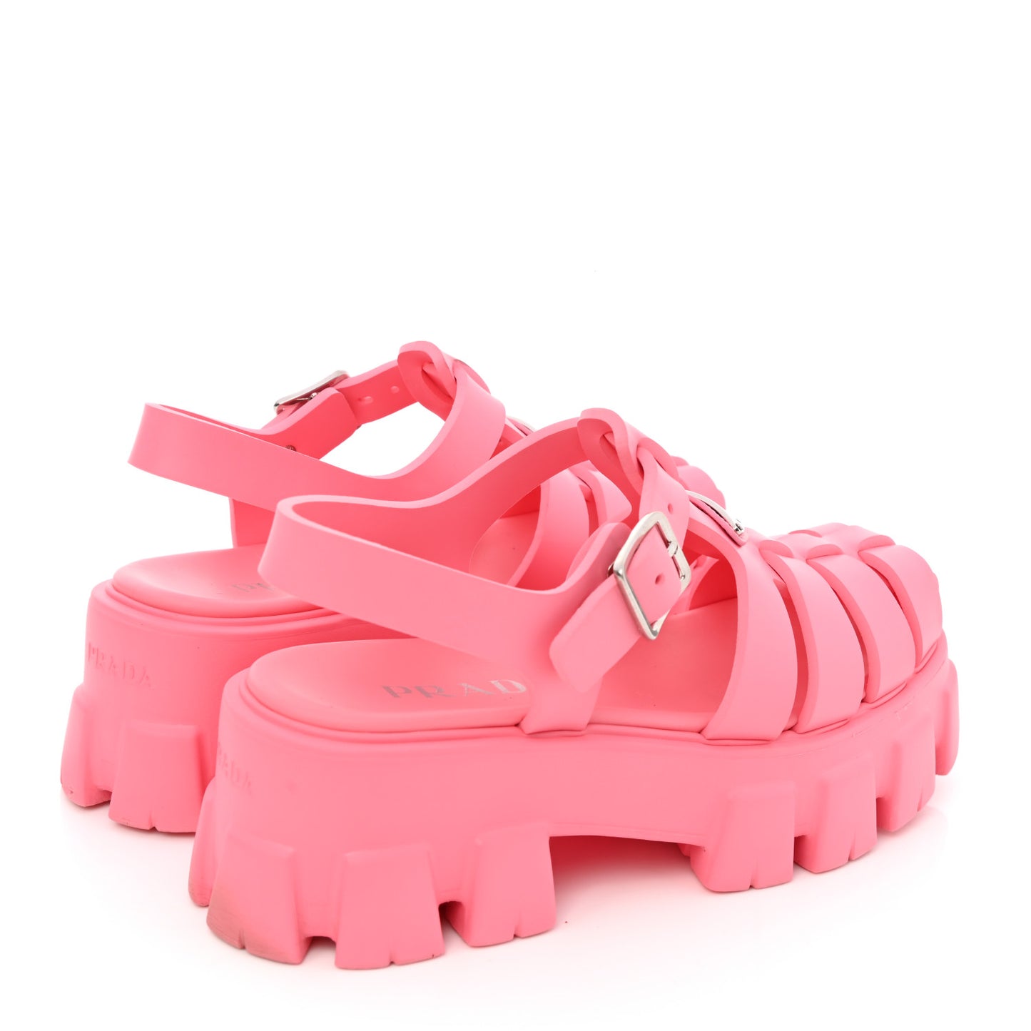 Foam Rubber Metal Triangle Logo Monolith 55mm Cage Sandals 38 Begonia