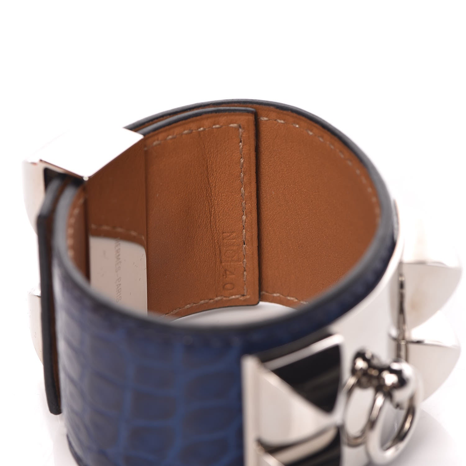 Hermes Matte Alligator Collier De Chien CDC Bracelet S Bleu De Malte 4 of 6