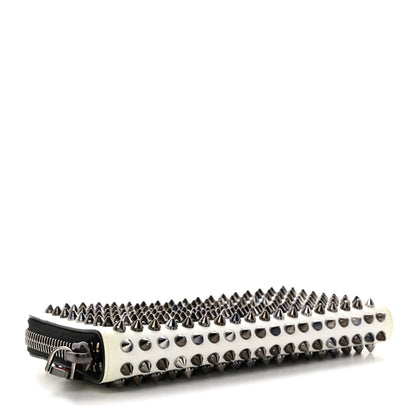 Christian Louboutin Calfskin Panettone Spiked Zip Around Wallet White 4 of 10