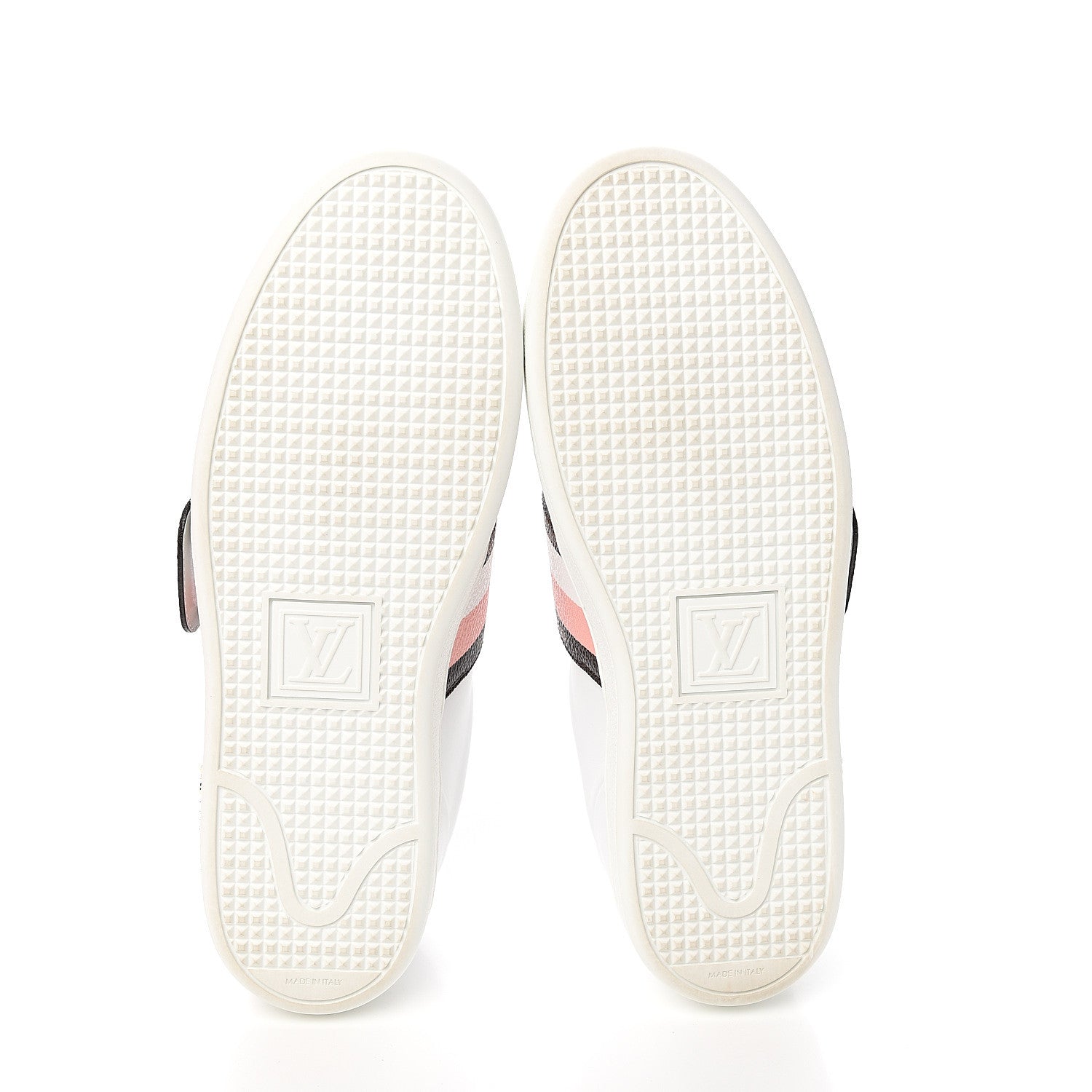 Louis Vuitton Calfskin Monogram Striped Frontrow Sneakers 39 White 5 of 11