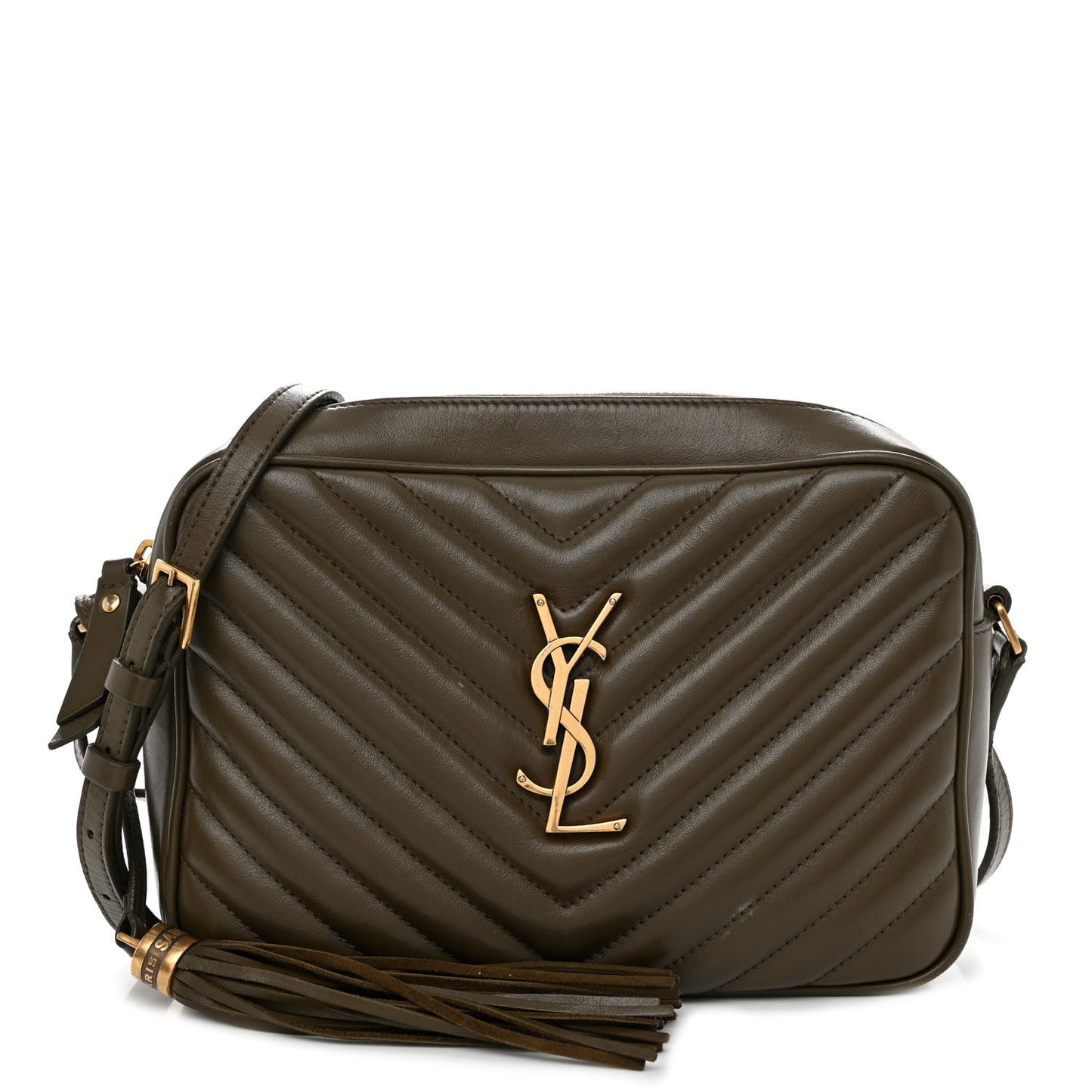 Calfskin Matelasse Monogram Lou Camera Bag Military Olive