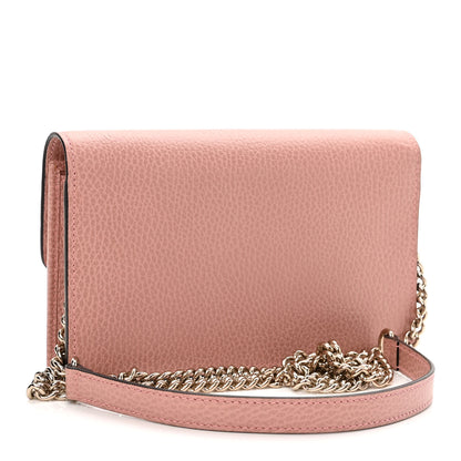Gucci Dollar Calfskin Interlocking G Chain Wallet Soft Pink 3 of 10