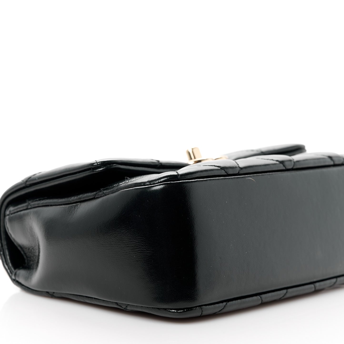 Shiny Lambskin Quilted Mini Coco Trip Flap Bag Black