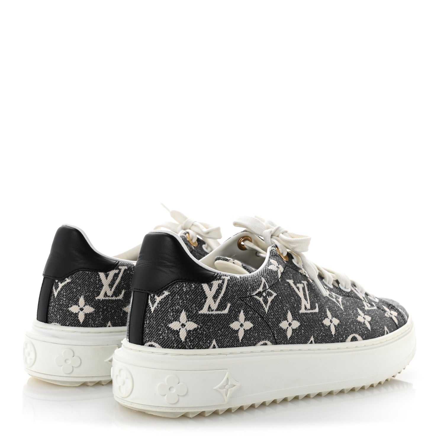 Louis Vuitton Denim Monogram Time Out Sneakers 39 5 of 12