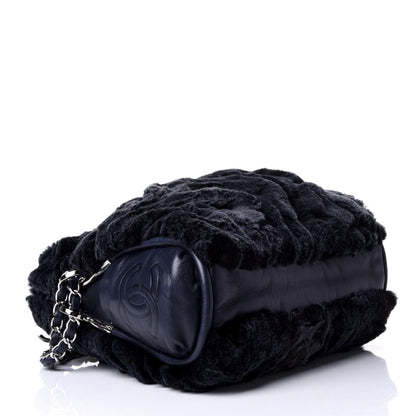 Chanel Lambskin Rabbit Shoulder Bag Navy 3 of 9
