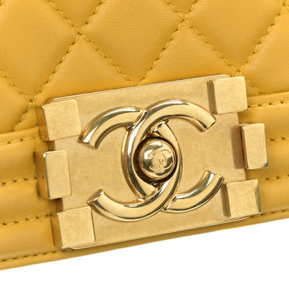 Chanel Calfskin Quilted Small Boy Flap Yellow 4 of 12
