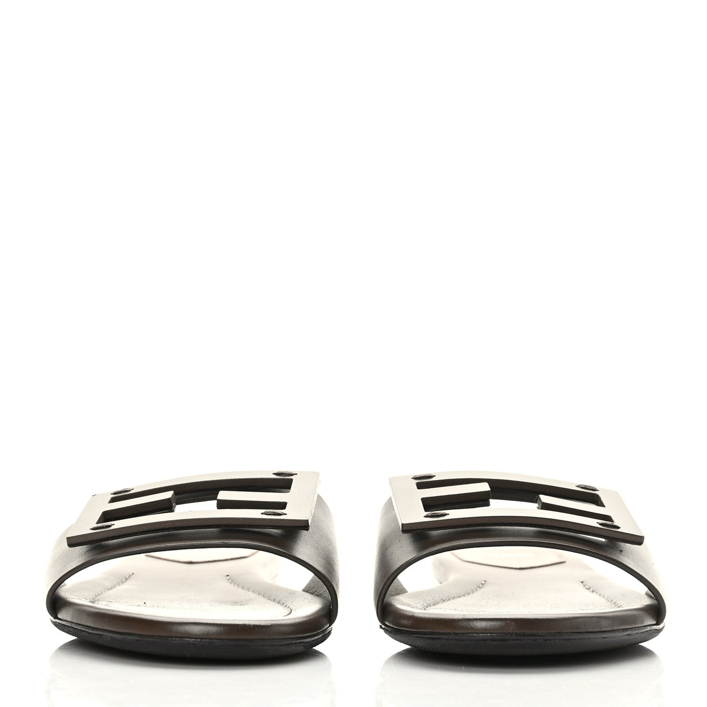 Vitello Cuoio Baguette Flat Slide Sandals 36.5 Maya